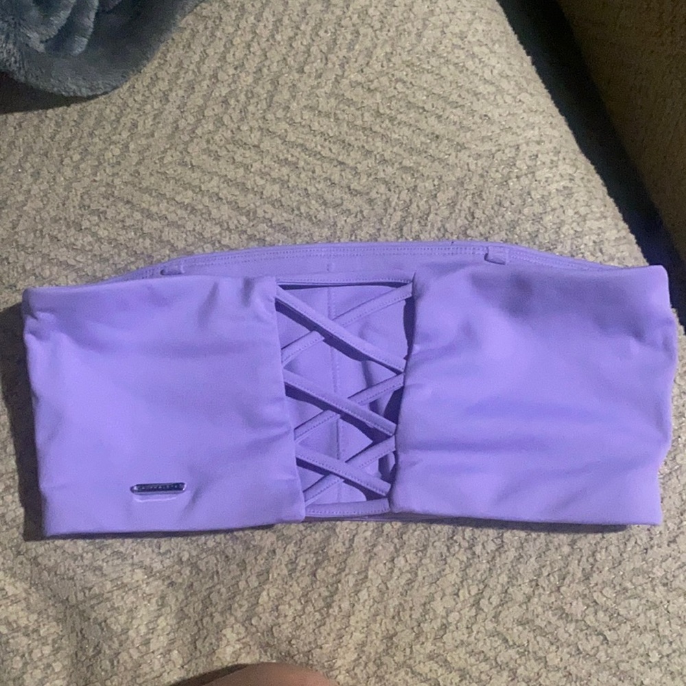 Alphalete Purple bandeau swim top